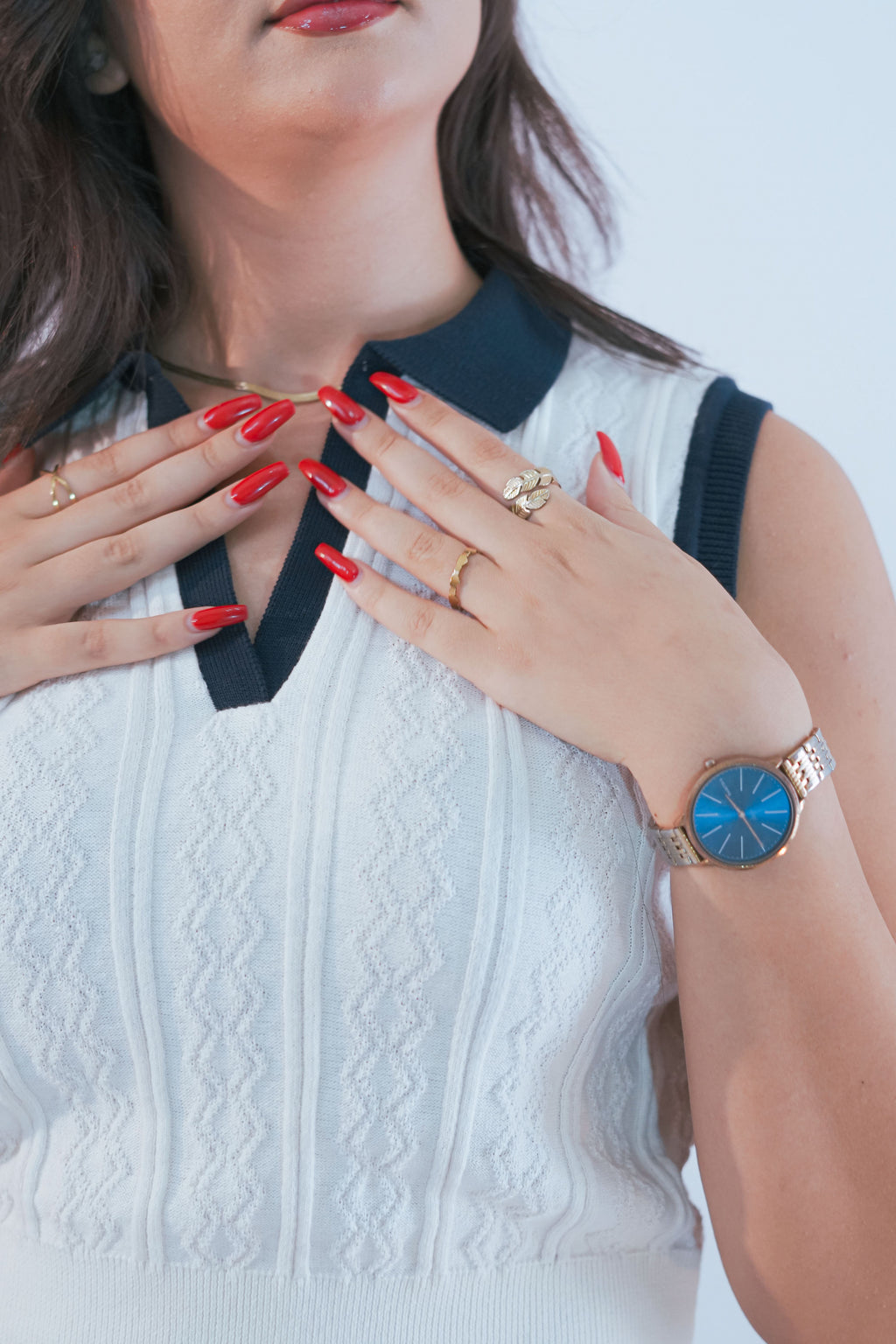 Débardeur sans manches col polo écru